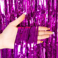 Cheap as a Party Metallic Tinsel Foil Fringe Curtains Backdrop for Birthday New