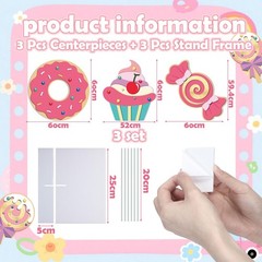 3 PCS 24 Inch Large Candy Party Signs Candyland Christmas Photo Props