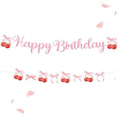 Cherry Banner Cherry Bow Garland Fruit Theme Party Baby Shower Decoration Sup…