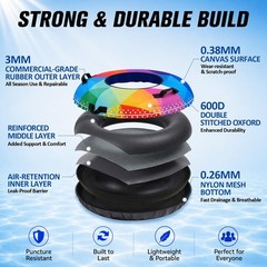 River Tube, 48» Heavy Duty Rubber River Float Tube with Commercial Grade Inn…