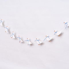 Goose Theme Banner – Goose Baby Shower Garland,One Silly Goose Blue Gingham Styl