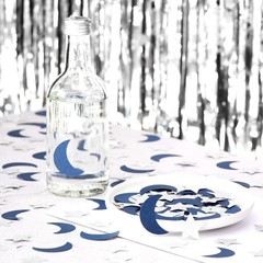 Navy-Blue Moon Silver Star Confetti – 300pcs Glitter twinkle little star Tabl…