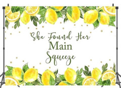 Mocsicka She Found Her Main Squeeze Backdrop Lemon Bridal Shower Lemonade Bac…