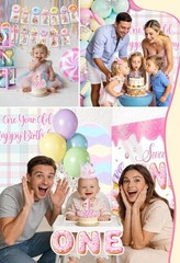 First Birthday «Sweet One» Party Decorations Set NEW