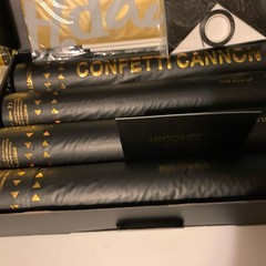 Birthday Confetti Balloon Foil Fringe Curtain And Banner Black And Gold New