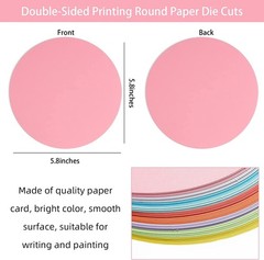 144 PCS Assorted Color Round Cutouts 6 Inch Circles Classroom DIY Kids Craft