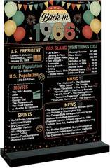 60Th Birthday Decorations Women Men, Black Colorful Back in 1966 Birthday Poster