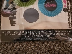 New Year’s Hanging Decoration Kit tissue & Paper Fans + Garland Vibrant Colors
