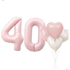 Pink 40 Balloon Number Pastel Pink 40th Birthday Party Decorations Number 40