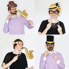 Photo Props by Roaring 20’s Themed DIY Photo Booth for Wedding, Birthday Part…