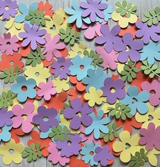 Paper Flower Confetti table decorations Wildflowers Birthday Baby Girl Party