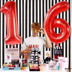 , Red 16 Number Balloons – Huge, 40 Inch | 16th Birthday Balloons Red for 16t…