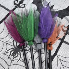 Halloween Witch Plastic Brooms Kids Flying Broomstick Cosplay Decoration Party