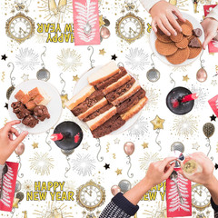 Happy New Year Tablecloths 3 Pack New Years Eve Party Supplies 2027 Gold & White