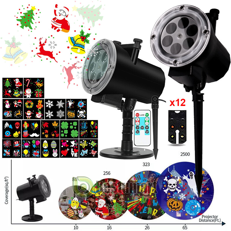 Christmas Snowflake Projector Laser Light LED Moving Xmas Party Yard Decor Lamp