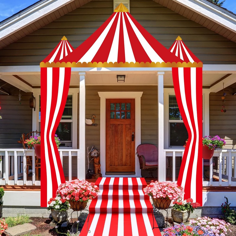 4 Pcs Carnival Circus Tent Decorations Carnival Entryway Door Party Decor Awn…
