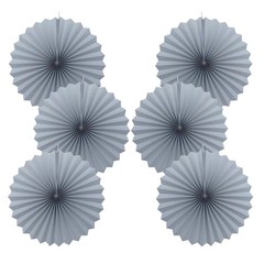 Gray Party Decorations Wedding Anniversary Hanging Paper Fans 30 Color DIY