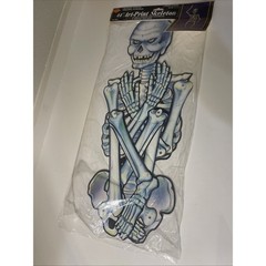 Beistle Jointed Skeleton Halloween Cardboard VTG Die Cut Art print 44″ New 1984