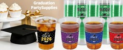 50Pcs Graduation Decorations 2026 Disposable Graduation Cups Congrats Grad Class