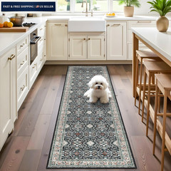 Washable 2×6 Hallway Runner Rug: Ultra Soft 2′ x 6′ (Rectangular), Black