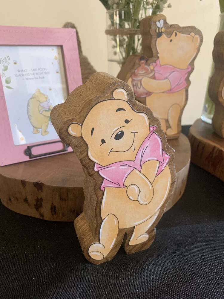 Handmade Winnie The Pooh It’s A Girl Set Of 7 Wooden Baby Shower Centerpieces