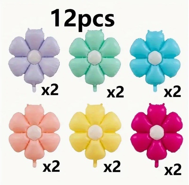 12PC Large Colorful Daisy Flower Balloon Foil Mylar Wedding Baby Shower Party