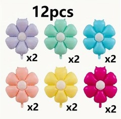 12PC Large Colorful Daisy Flower Balloon Foil Mylar Wedding Baby Shower Party