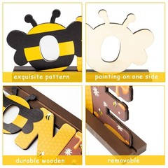 Bumble Bee ONE Letter Sign Wooden Table Centerpieces Sweet Bee Party Decor fo…