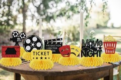8 Pcs Movie Themed Party Decorations – Movie Honeycomb Centerpieces – Movie P…