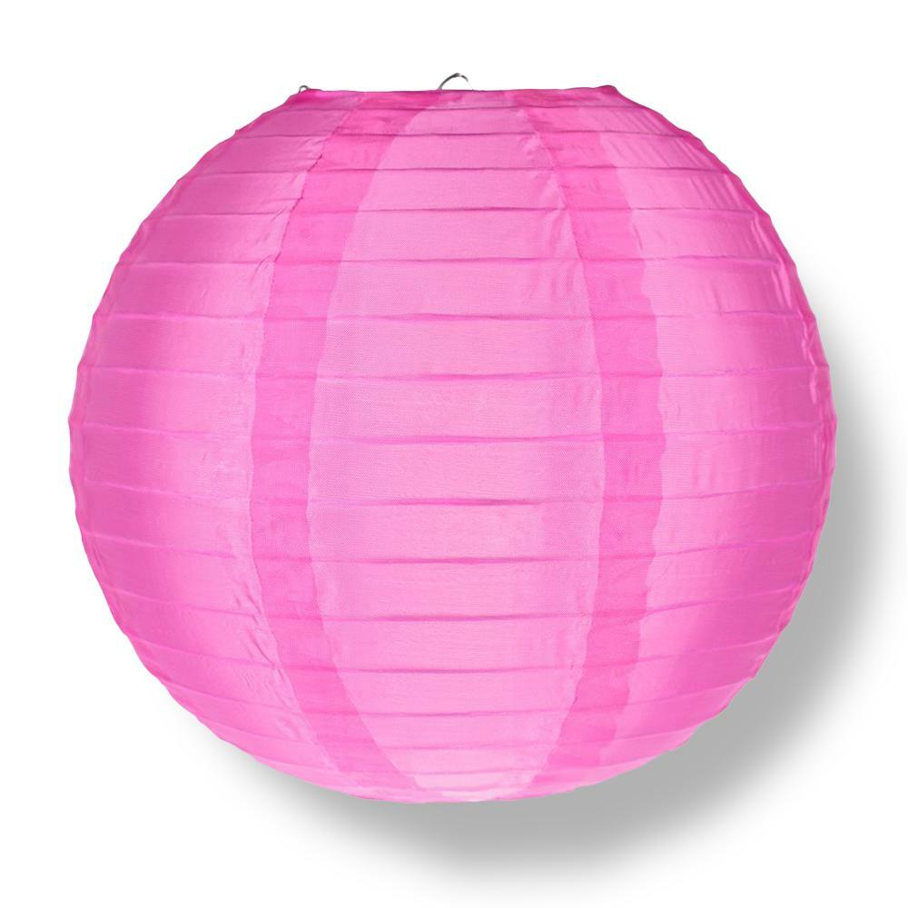 4″ Red Round Nylon Lanterns, Even Ribbing, Hanging (10-PACK) Decoration
