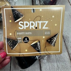 NWT Spritz Black Silver Party Hats Happy New year (undated) 4pc per pack 8pks