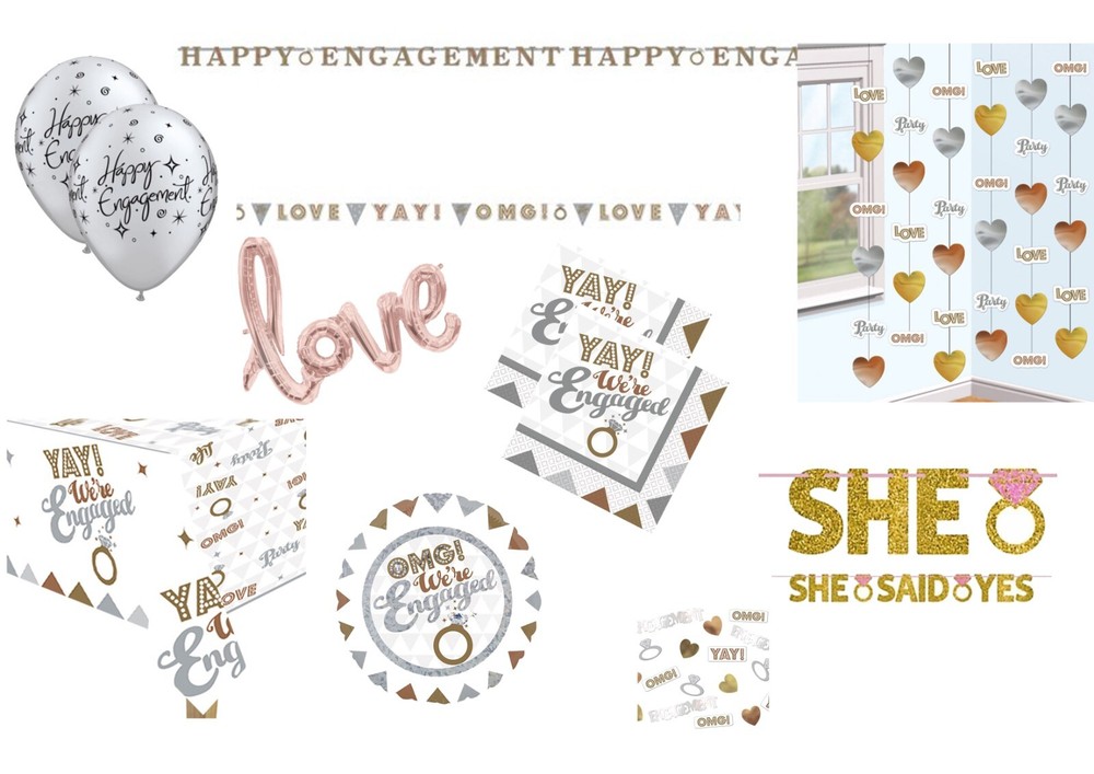 Engagement Party Decorations Tableware Balloons Banners Celebration