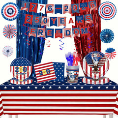 138Pcs 250Th Anniversary Party Decoration, USA 4Th of July Decoration Sets Inclu