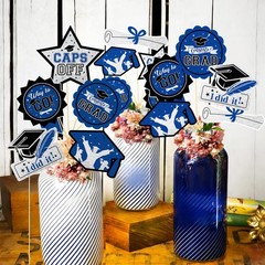 1 PCS Navy Blue Silver Black Class Of 2026 Graduation Table Centerpieces