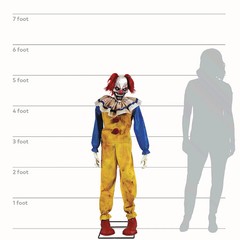 5 Ft. Animated Light-Up Twitching Clown Halloween Decoration FREE SHIPPING
