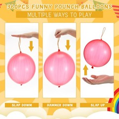 350 Pcs Punch Balloons Bulk Assorted Colors Punching Balloons Heavy Duty Punc…