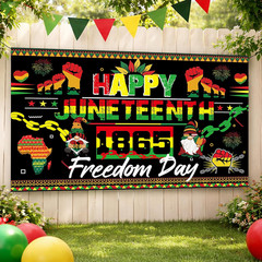 Juneteenth Decorations, 12 Pcs Happy Juneteenth Decor with Banners Hanging Swirl