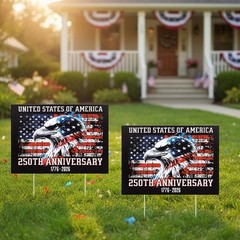 12×17 Inch Patriotic Yard Decorations – 4th of July & 250th Anniversary Signs