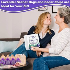 16 Pack Lavender Sachet Bags & Cedar Chips Set – 100% Natural Premium Dried Lave