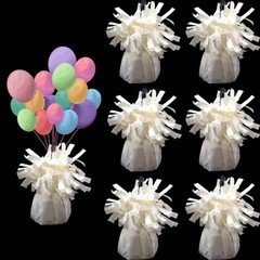 6 Pack Balloon Weights – 100g White Weights for Birthdays, Weddings, Parties