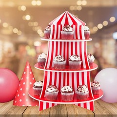 Super Z Outlet 3 Tier Cupcake Stand Circus Carnival Tent Dessert Display