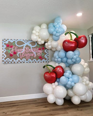 5Pcs 30Inch Red Cherry Balloons,Summer Fruit Cherry Theme Birthday Party Decorat