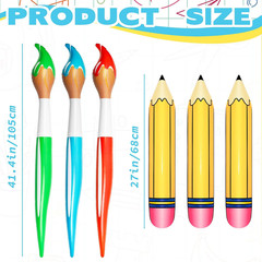 6 Pcs Inflatable Giant Pencils Paint Brush Decoration Set Blow up Pencils Paint