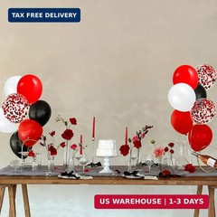 68PCS Red Black White Balloons Graduation Birthday Party Decor