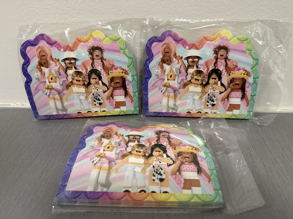 NEW 60 Pieces Roblox Pink Themed Birthday Party Invitations Invites RSVP