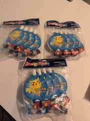 Vintage 1990s Pokemon Party Supplies 3 Sealed Packs Medallion Blowouts