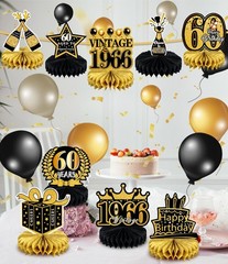 9 Pcs 60th Birthday Decoration for Men Women 60th Birthday Centerpieces for Tabl