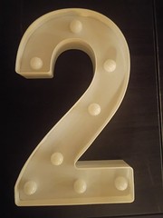 8.5 in Marquee Number 2, 2nd Birthday Anniversary Decoration