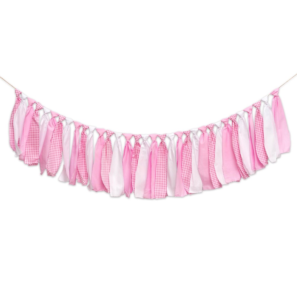 Pink and White Gingham Banner/Garland – First High Chair Banner,Gingham Garla…