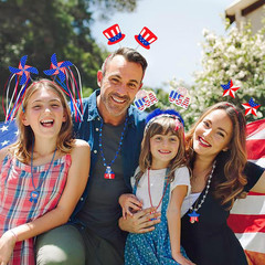 12 Pack Patriotic Headbands Red White Blue Party Hair Accessories for Events